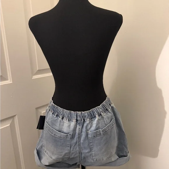 Casual Light Blue Women's Jean Shorts - Picture 4 of 5